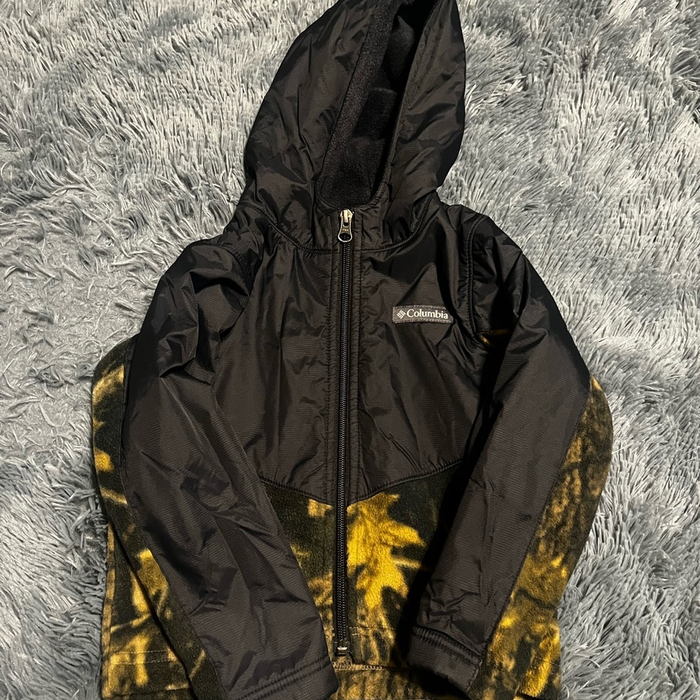 Columbia Black and Yellow Hooded Jacket